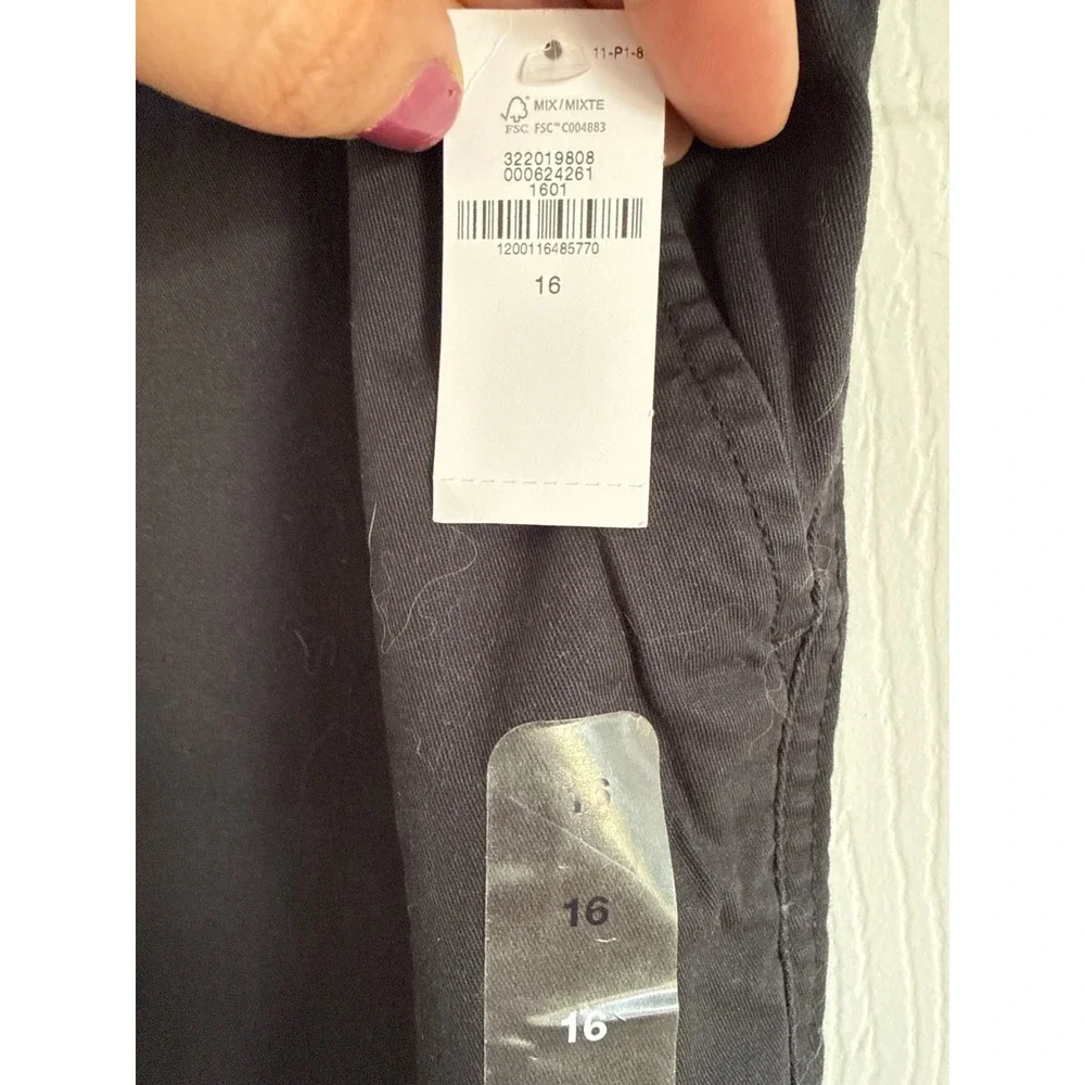GAP Women's Size 16 Black High-Rise Girlfriend Khaki Wide Leg Pants New with Tag